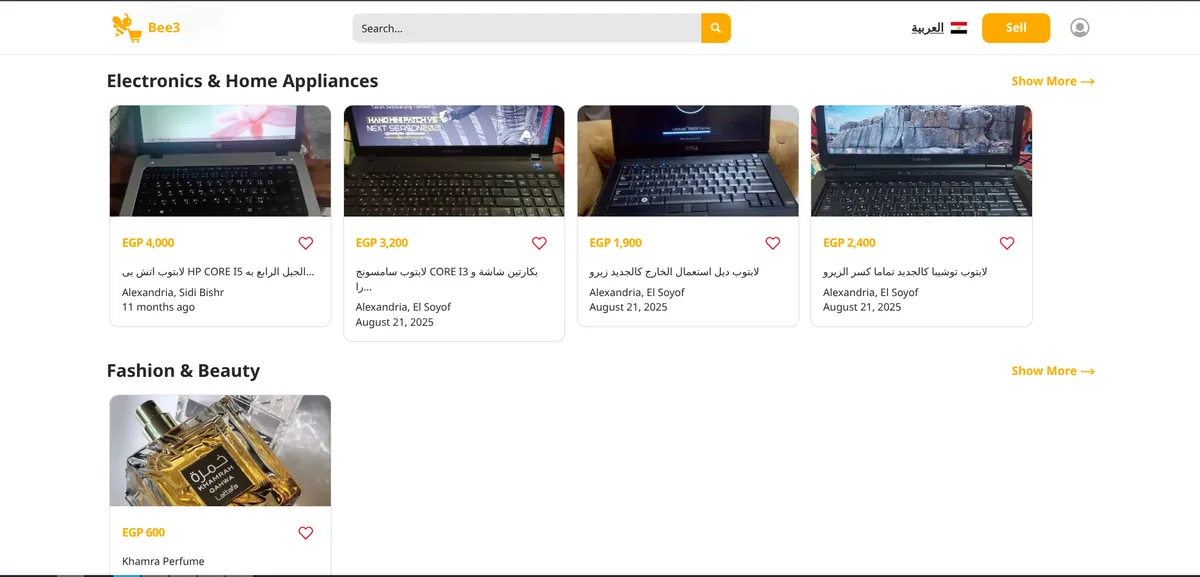 bee3 website's image